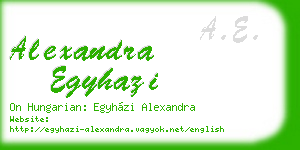 alexandra egyhazi business card